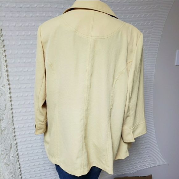 Laura Petities large Womens blazer suit jacket yellow double breast retro - Picture 9 of 12